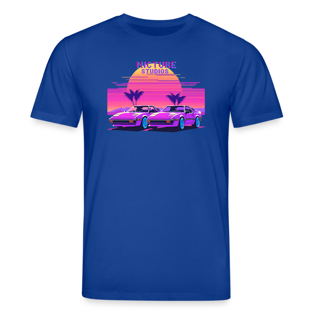 Retro Pixel Unisex Bio-T-Shirt - Dunkelblau