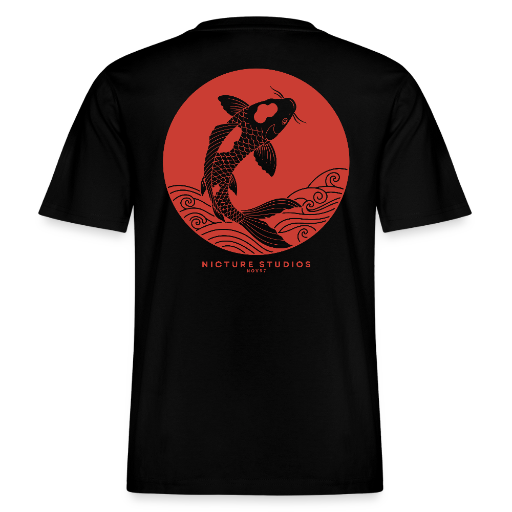 Koi Japanese Relaxed Fit Unisex Bio-T-Shirt Sparker - Schwarz