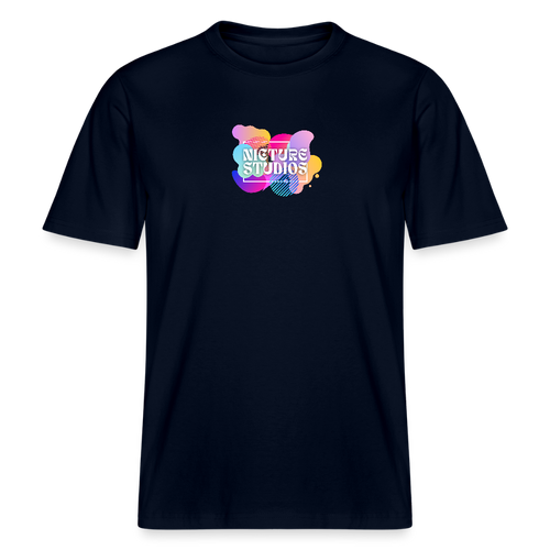 Abstract Relaxed Fit Unisex Organic T-Shirt - Navy