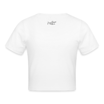 Sonne Mond Sterne Cropped T-Shirt - Weiß