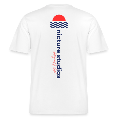 Sunset Relaxed Fit Unisex Bio-T-Shirt - Weiß