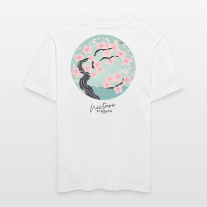 Cherry Blossom Japanese Relaxed Fit Unisex Bio-T-Shirt - Weiß