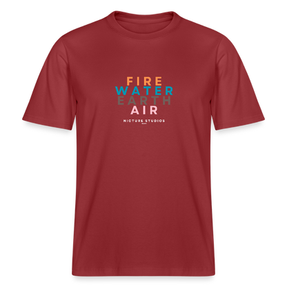 Elemental Relaxed Fit Unisex Organic T-Shirt - Erdrot