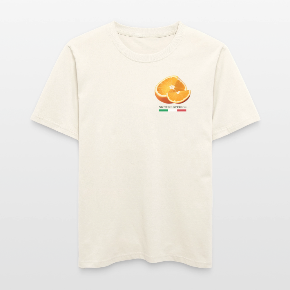 "Arancia due" Relaxed Fit Unisex Bio-T-Shirt - Naturweiß 