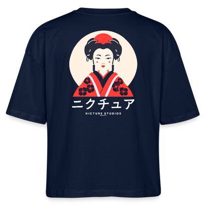 Japanese Geisha Womens Bio-T-Shirt - Navy