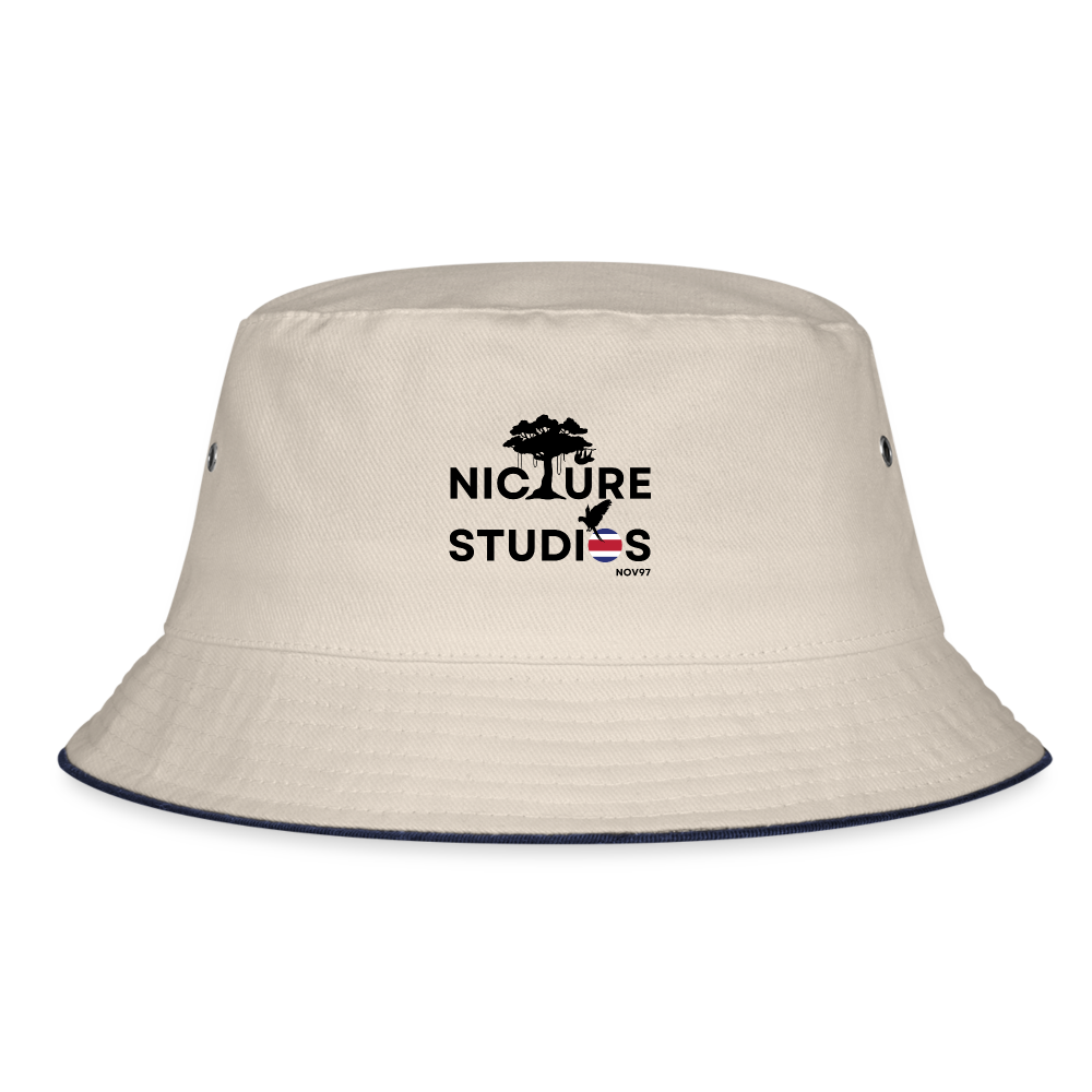 Costa Rica Pura Vida Bucket Hat - ecru/navy