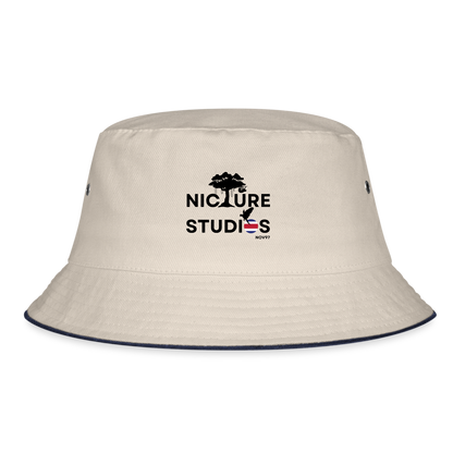 Costa Rica Pura Vida Bucket Hat - ecru/navy