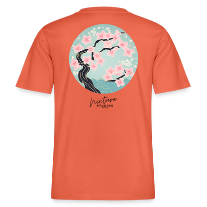 Cherry Blossom Japanese Relaxed Fit Unisex Bio-T-Shirt - Hellrot