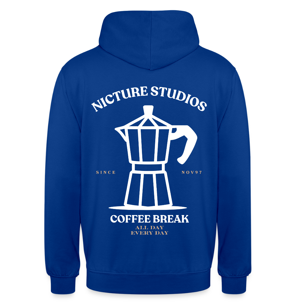 Coffee Break Unisex Hoodie - Royalblau