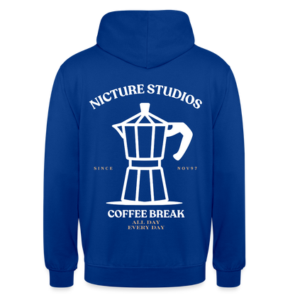 Coffee Break Unisex Hoodie - Royalblau