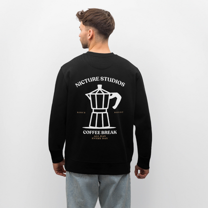 Coffee Break Unisex Bio-Sweatshirt - Schwarz