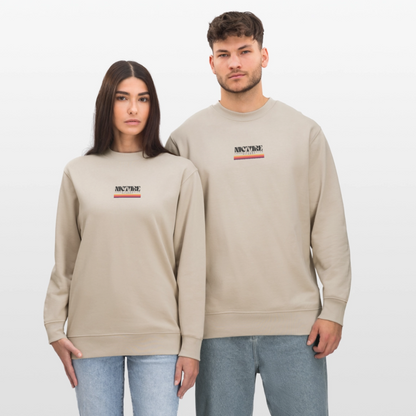 Lorem Ipsum Backprint Unisex Organic Sweatshirt - Beige