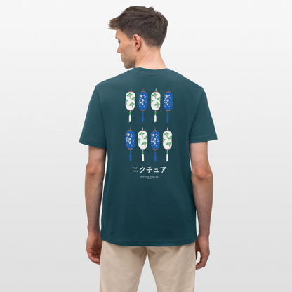 Japanese Style Relaxed Fit Unisex Organic T-Shirt - Dunkles Petrol
