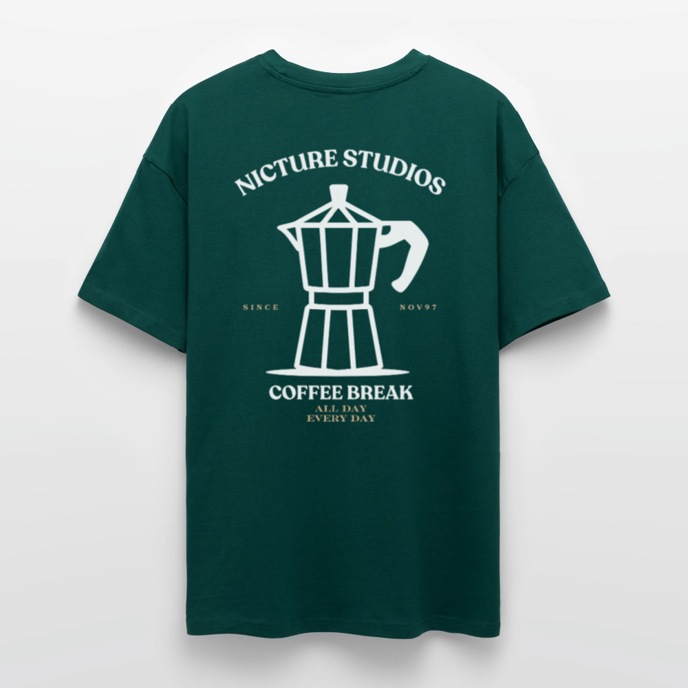 Coffee Break Heavy Oversize T-Shirt - hunter Green