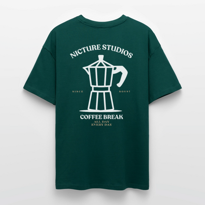 Coffee Break Heavy Oversize T-Shirt - hunter Green