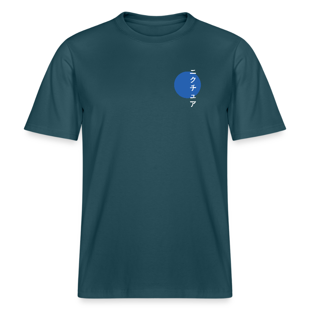 Japanese Style Relaxed Fit Unisex Organic T-Shirt - Dunkles Petrol