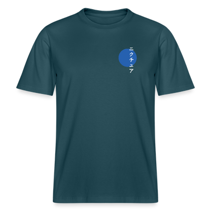 Japanese Style Relaxed Fit Unisex Organic T-Shirt - Dunkles Petrol