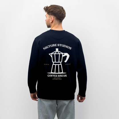 Coffee Break Unisex Bio-Sweatshirt - Navy
