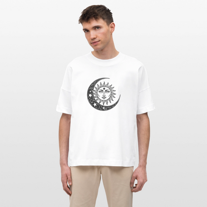 Sonne Mond Sterne Oversized Unisex Bio T-Shirt - Weiß