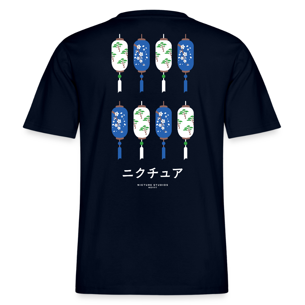 Japanese Style Relaxed Fit Unisex Organic T-Shirt - Navy