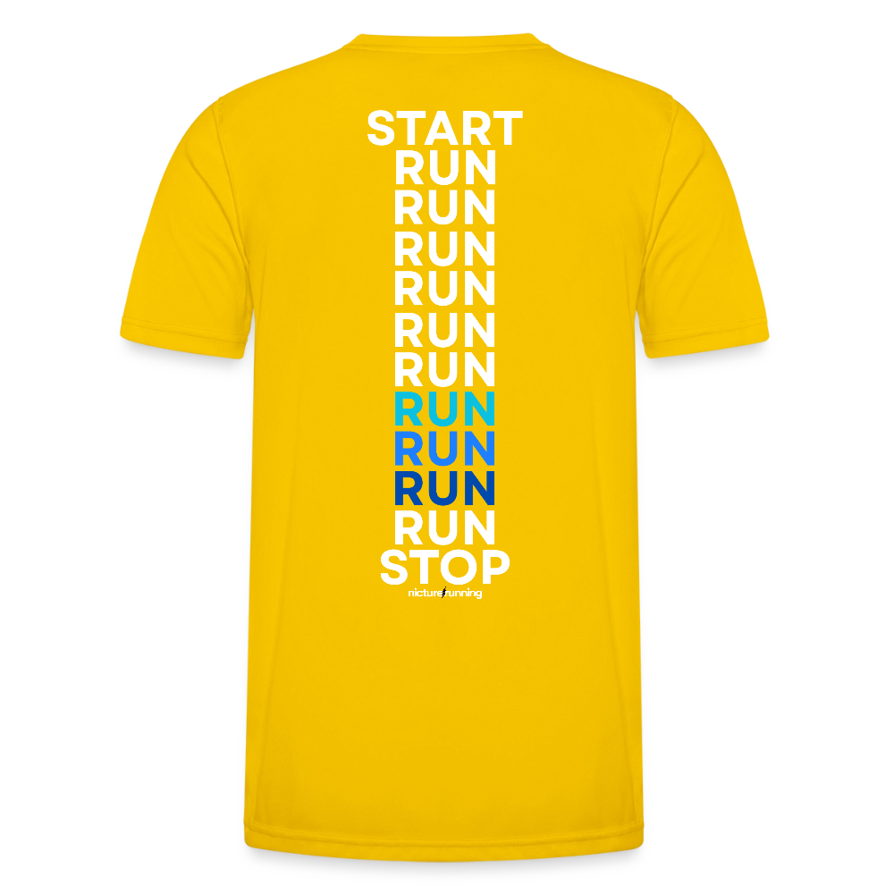 Nicture Running START RUN STOP Shirt - Eigelb