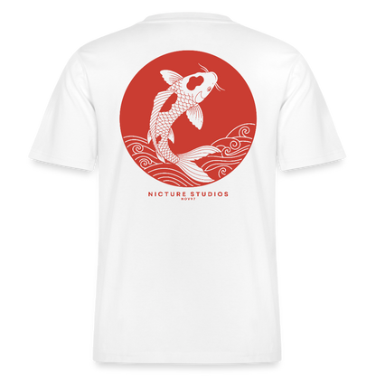 Koi Japanese Relaxed Fit Unisex Bio-T-Shirt Sparker - Weiß