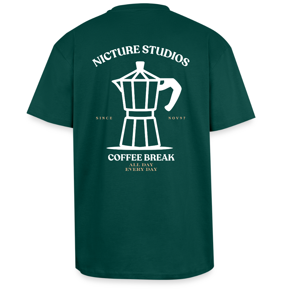 Coffee Break Heavy Oversize T-Shirt - hunter Green