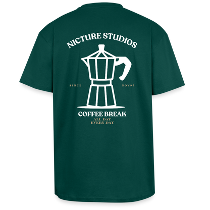 Coffee Break Heavy Oversize T-Shirt - hunter Green
