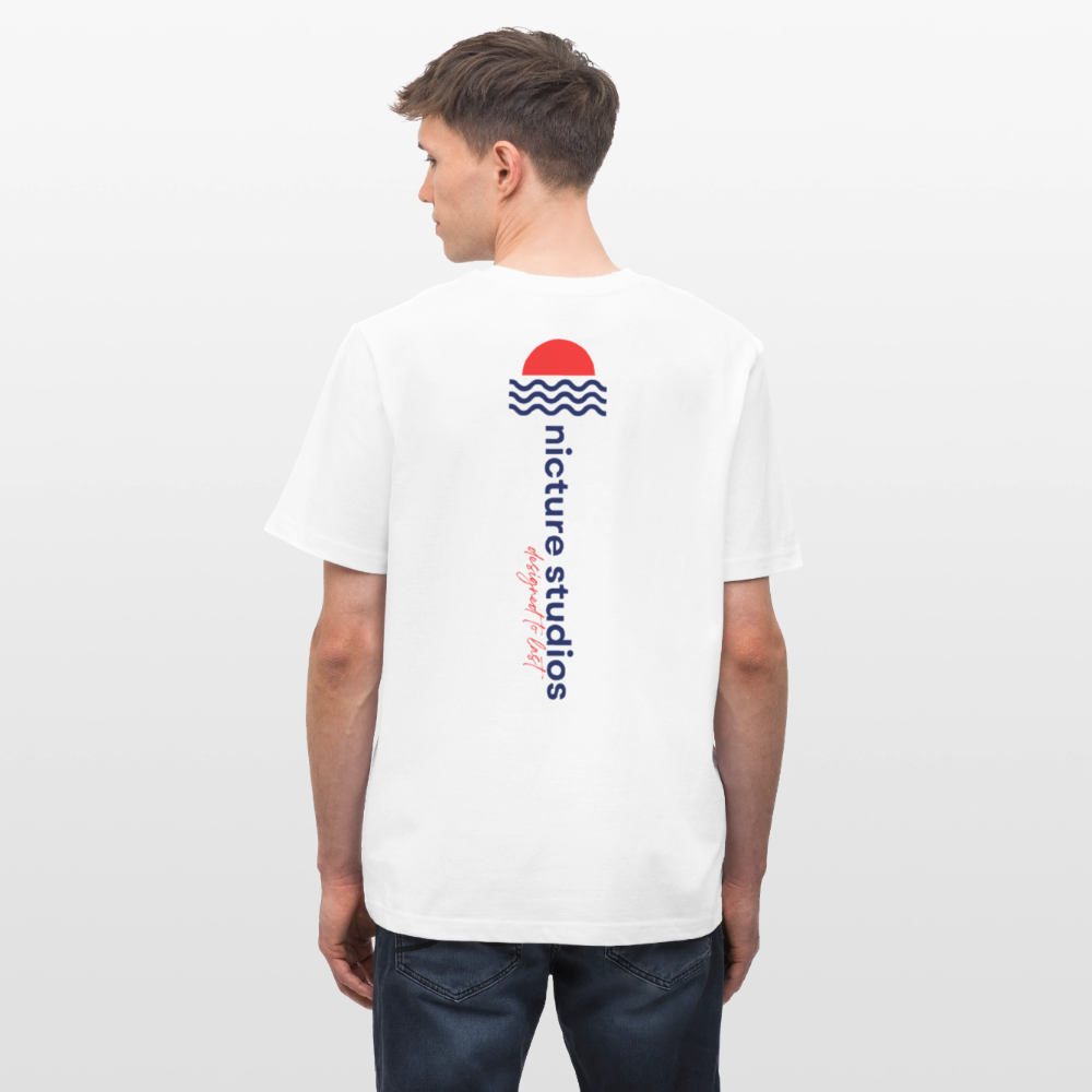 Sunset Relaxed Fit Unisex Bio-T-Shirt - Weiß