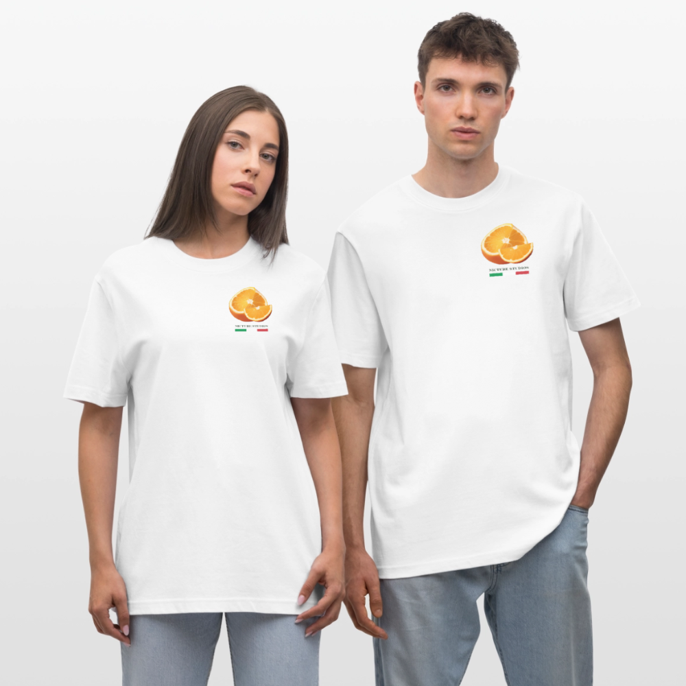 "Arancia due" Relaxed Fit Unisex Bio-T-Shirt - Weiß