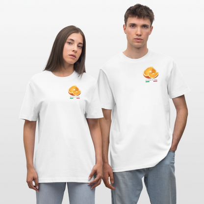 "Arancia due" Relaxed Fit Unisex Bio-T-Shirt - Weiß