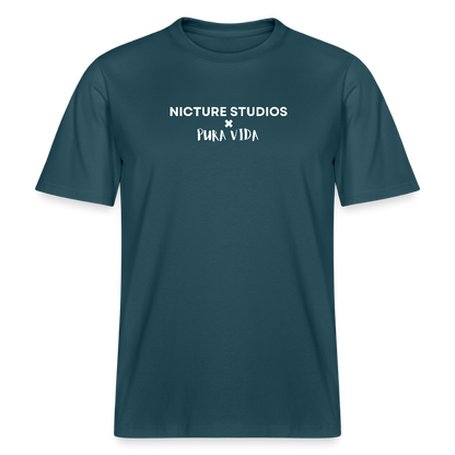 Costa Rica Pura Vida Relaxed Fit Unisex Organic T-Shirt - Dunkles Petrol