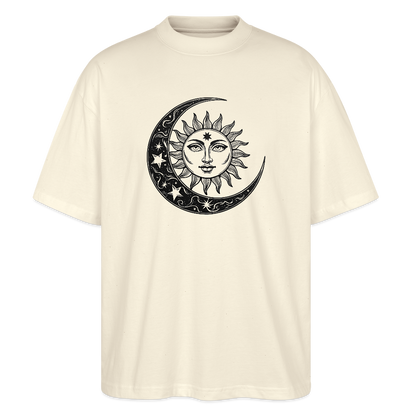 Sonne Mond Sterne Oversized Unisex Bio T-Shirt - Weißgrau