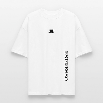 Espresso Oversized Unisex Bio T-Shirt - Weiß