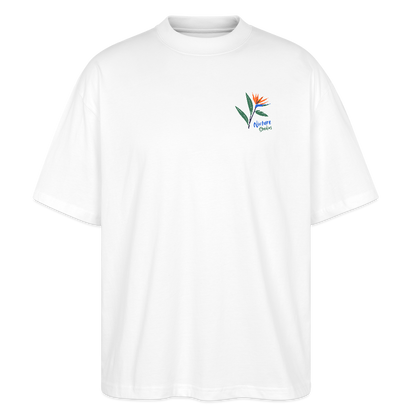 Strelitzia Tropical Oversized Unisex Bio T-Shirt - Weiß
