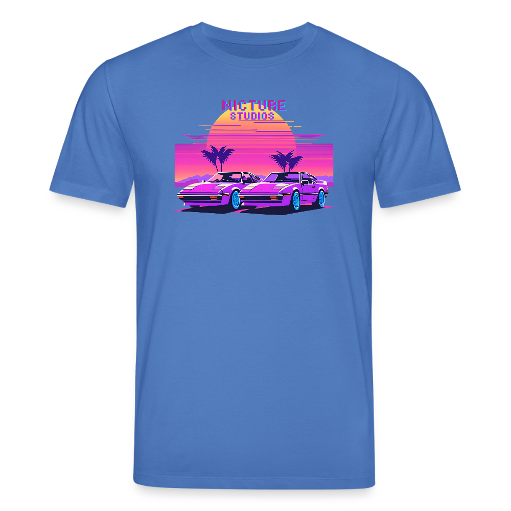 Retro Pixel Unisex Bio-T-Shirt - Achtsames Blau