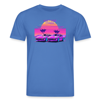 Retro Pixel Unisex Bio-T-Shirt - Achtsames Blau