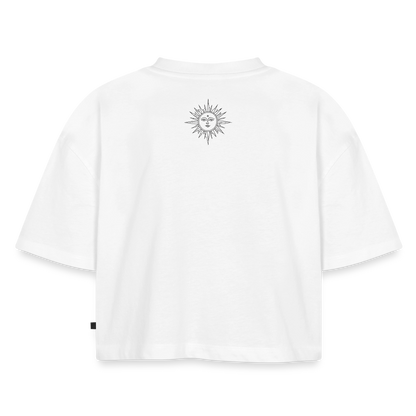 Okkult Oversized Cropped T-Shirt - Weiß