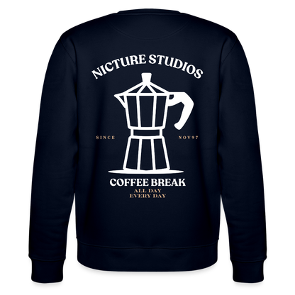 Coffee Break Unisex Bio-Sweatshirt - Navy