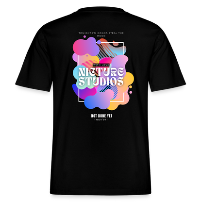 Abstract Relaxed Fit Unisex Organic T-Shirt - Schwarz
