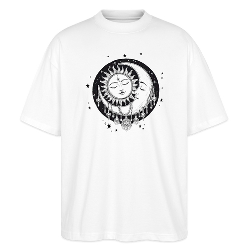 Boho Oversized Unisex Bio T-Shirt - Weiß