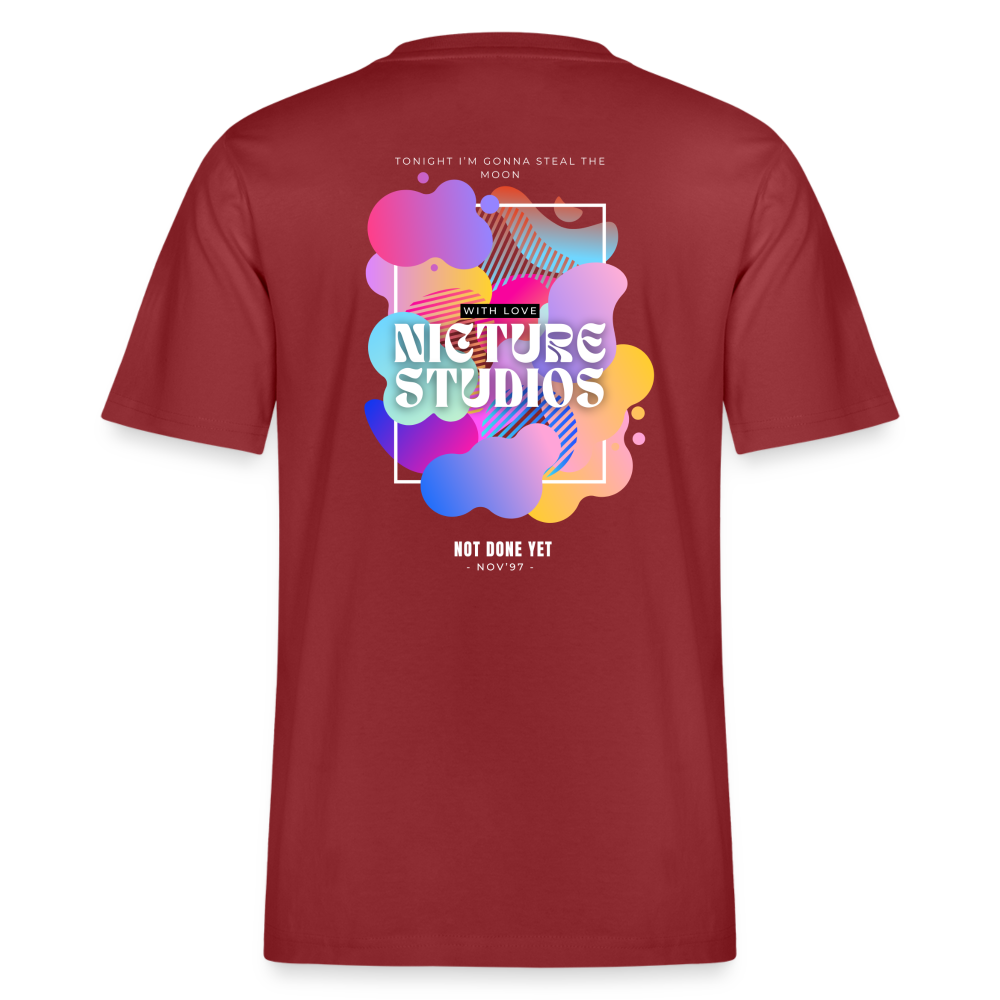 Abstract Relaxed Fit Unisex Organic T-Shirt - red earth