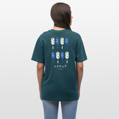 Japanese Style Relaxed Fit Unisex Organic T-Shirt - Dunkles Petrol