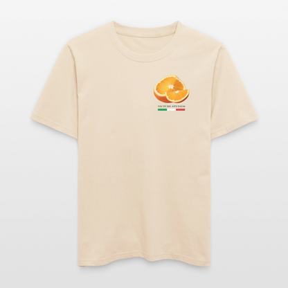 "Arancia due" Relaxed Fit Unisex Bio-T-Shirt - Weißgrau