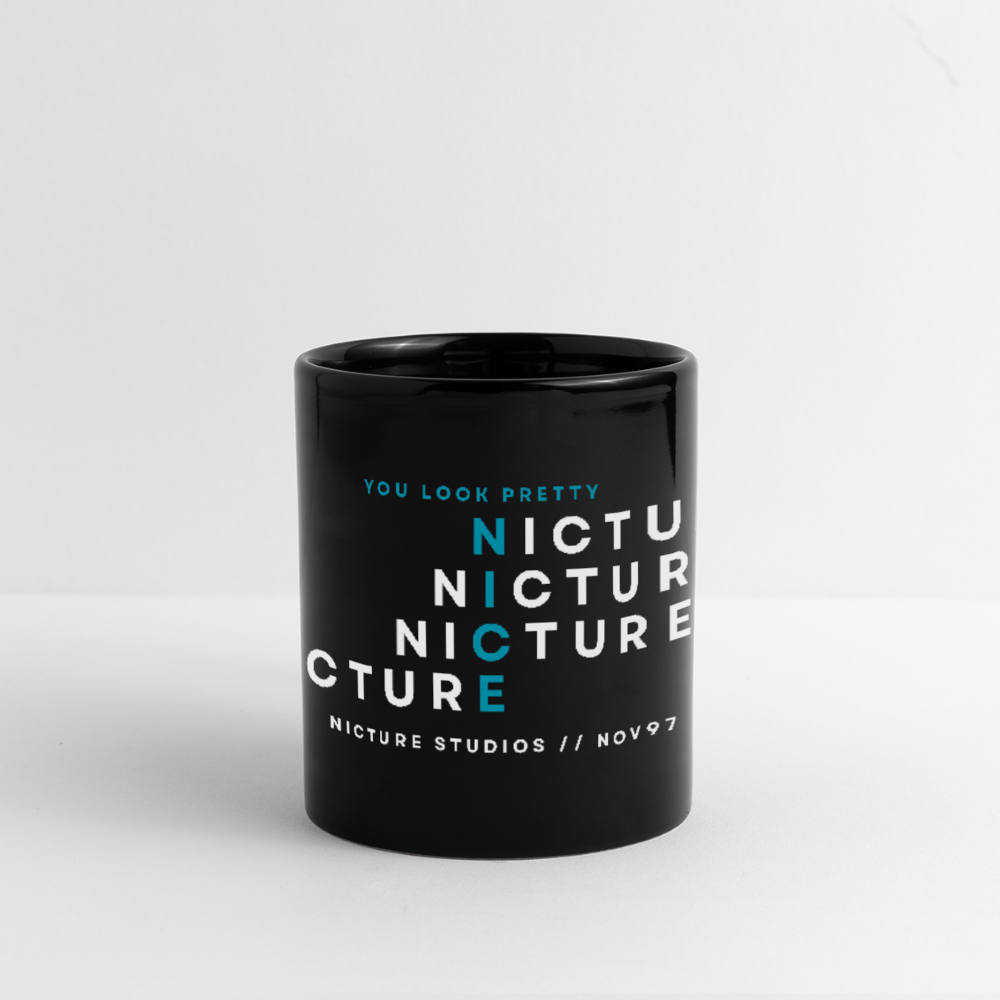 YOU LOOK PRETTY NICE Black Panoramic Mug - black