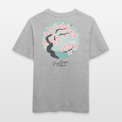 Cherry Blossom Japanese Relaxed Fit Unisex Bio-T-Shirt - Grau meliert