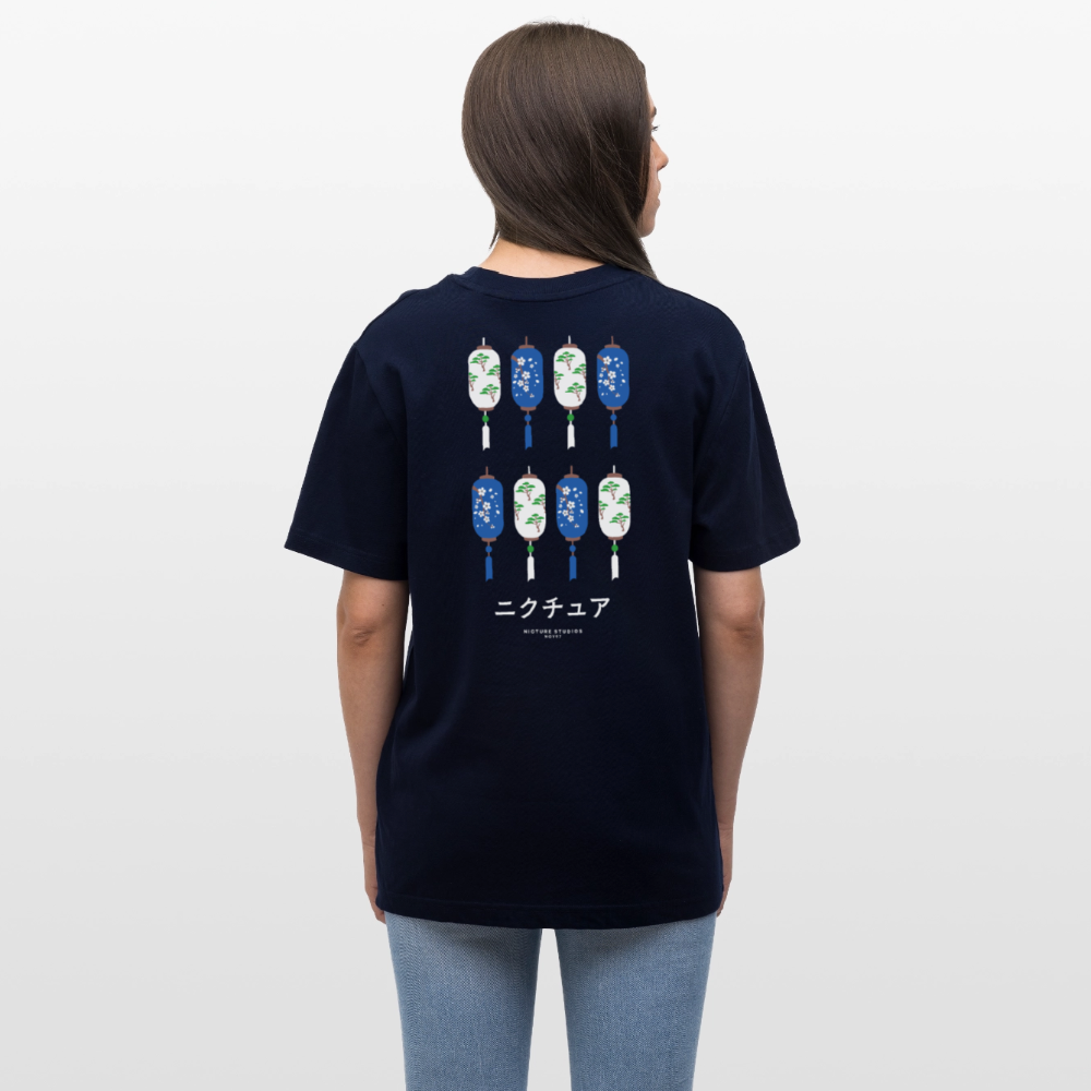 Japanese Style Relaxed Fit Unisex Organic T-Shirt - Navy