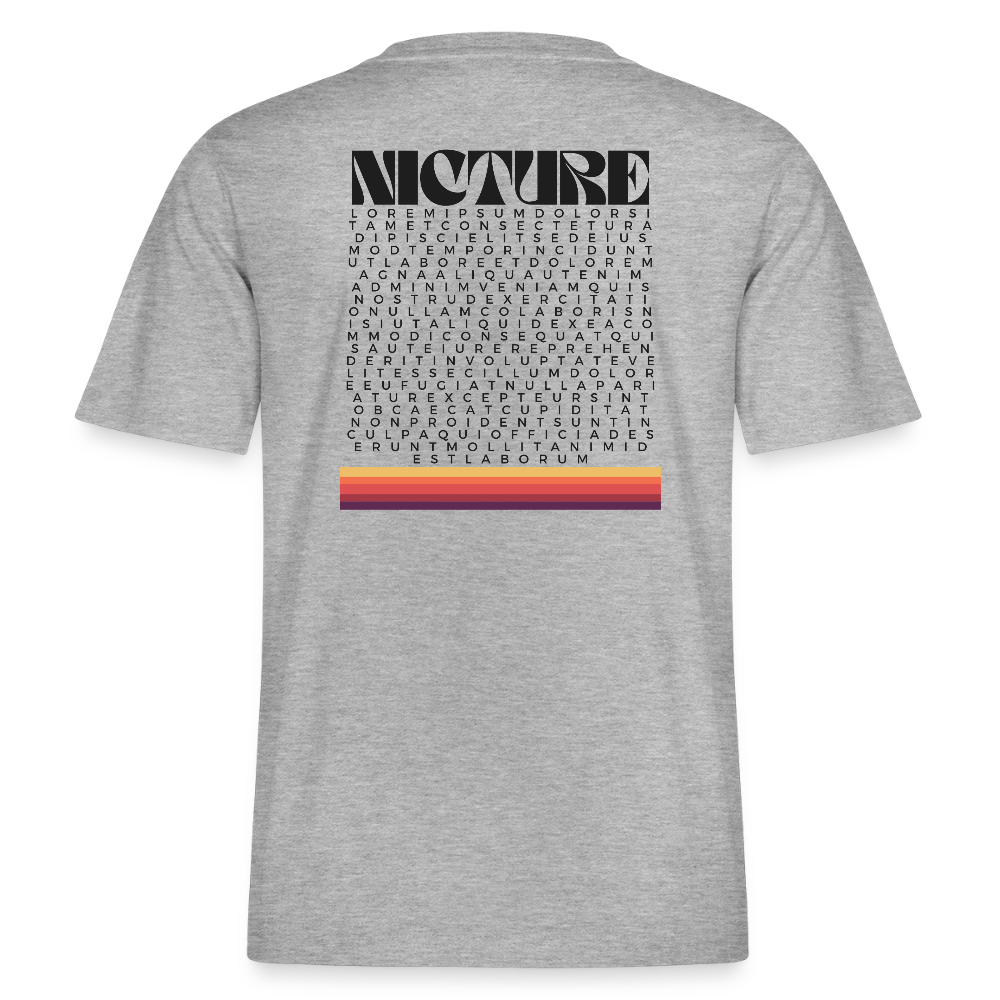 Lorem Ipsum Backprint Relaxed Fit Unisex Organic T-Shirt - Grau meliert