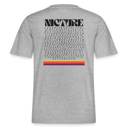 Lorem Ipsum Backprint Relaxed Fit Unisex Organic T-Shirt - Grau meliert