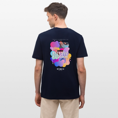 Abstract Relaxed Fit Unisex Organic T-Shirt - Navy